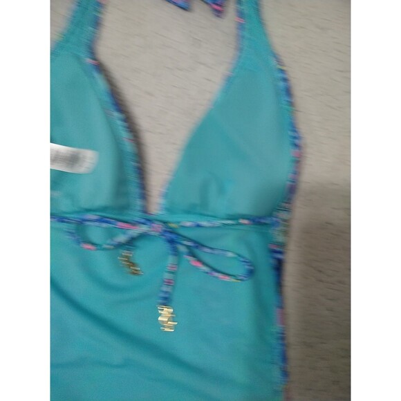 Juicy Couture Blue Floral One Piece Swimsuit Size Small Nwt - Picture 9 of 10